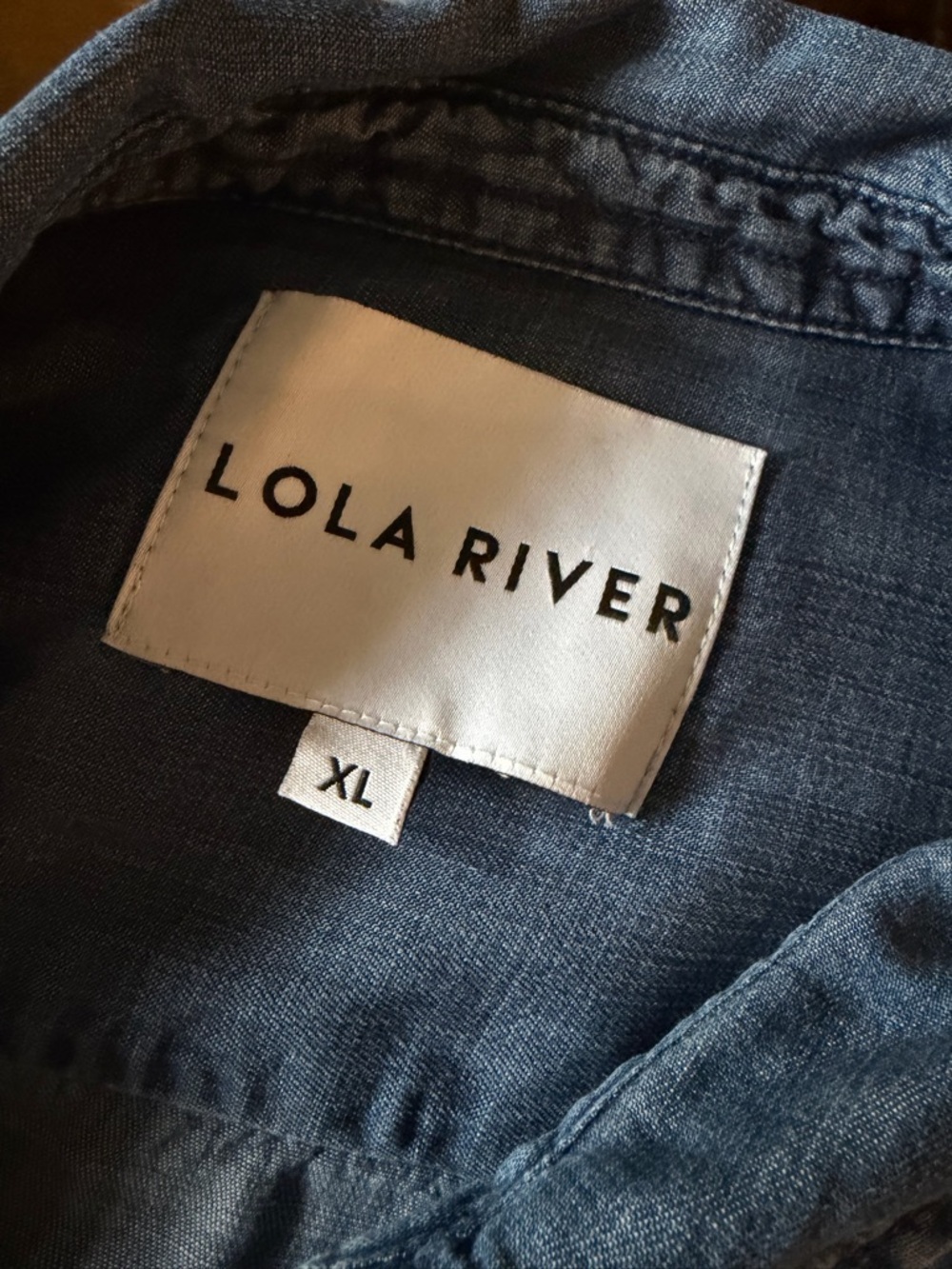LOLA RIVER Denim Blue Soft Tencel Lyocell Snap-Down Shirt, Women’s Size XL. - Picture 3 of 7